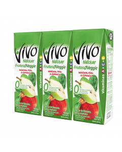 Nectar Veggie Manzana Pera Espinaca pack 3 Un 