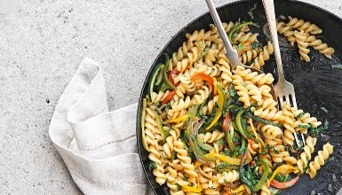 Wok de Espirales y Verduras
